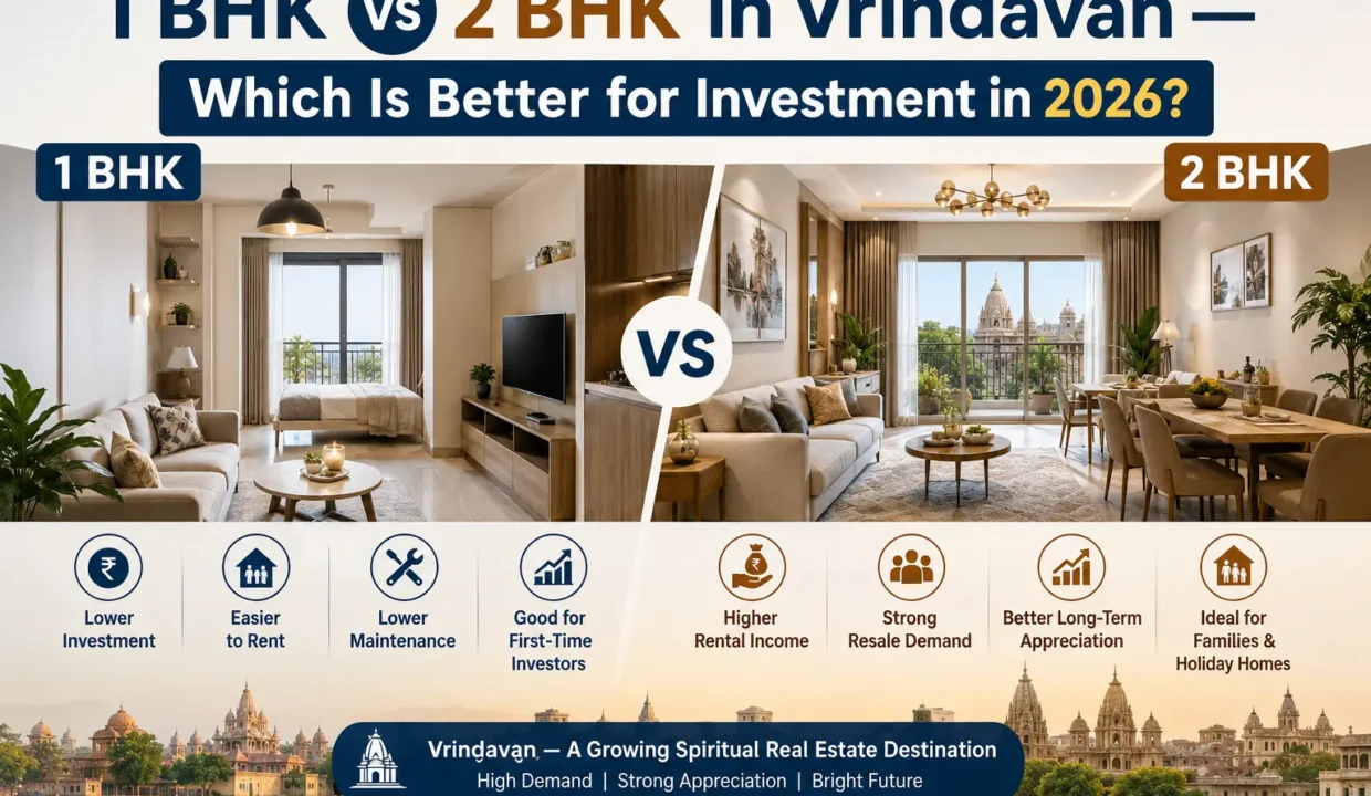 1 BHK vs 2 BHK in Vrindavan